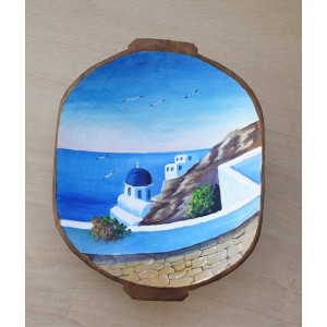 Ζωγραφική σε ξύλινη συντηρημένη σκάφη 